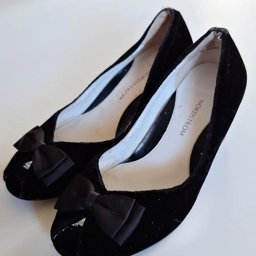 Nordstrom Velvet Open Toe Wedge Heel